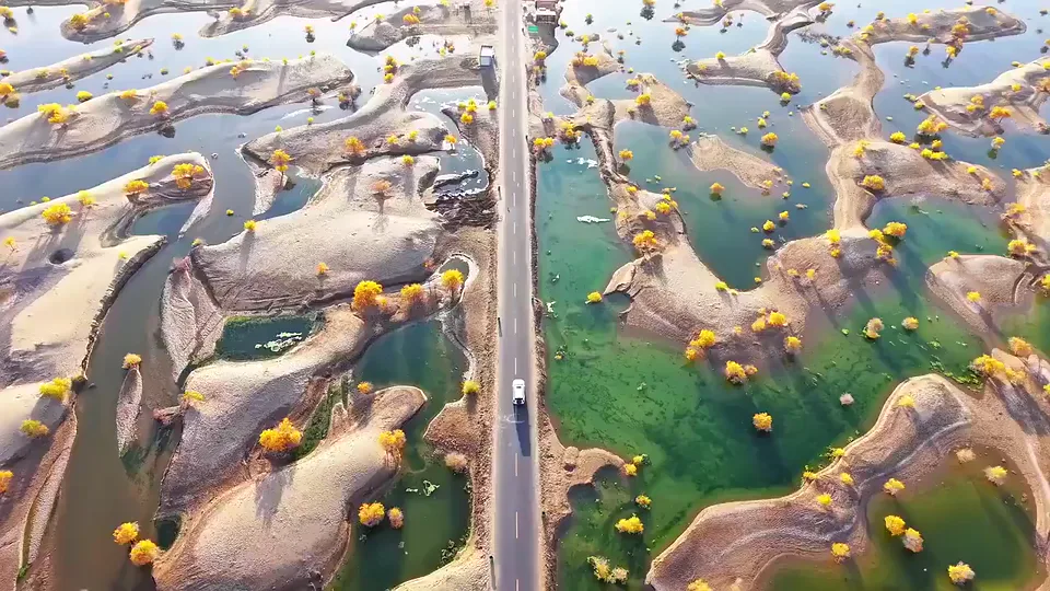 Desert, lake,