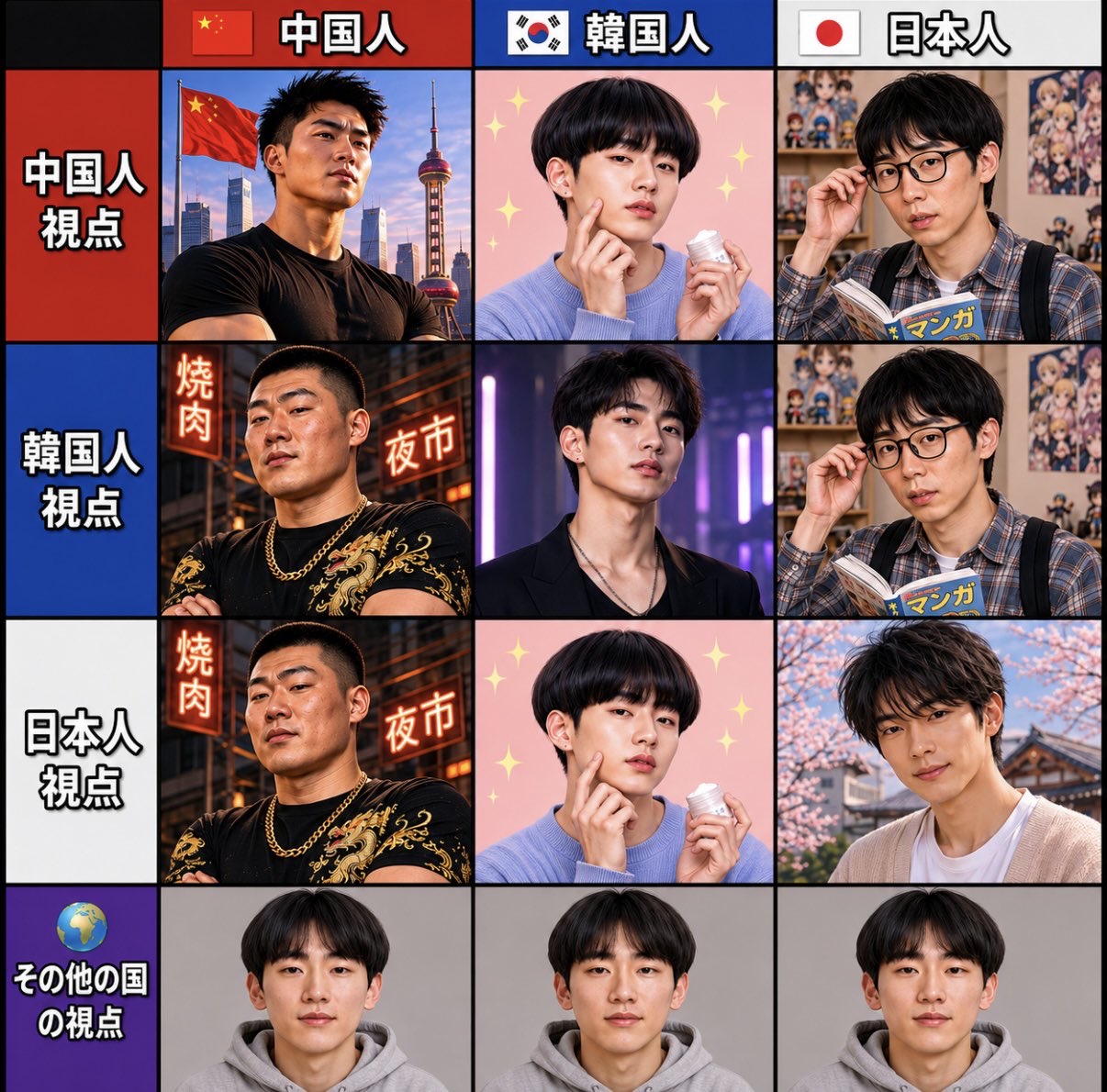中国、韩国、日本如何看待彼此
