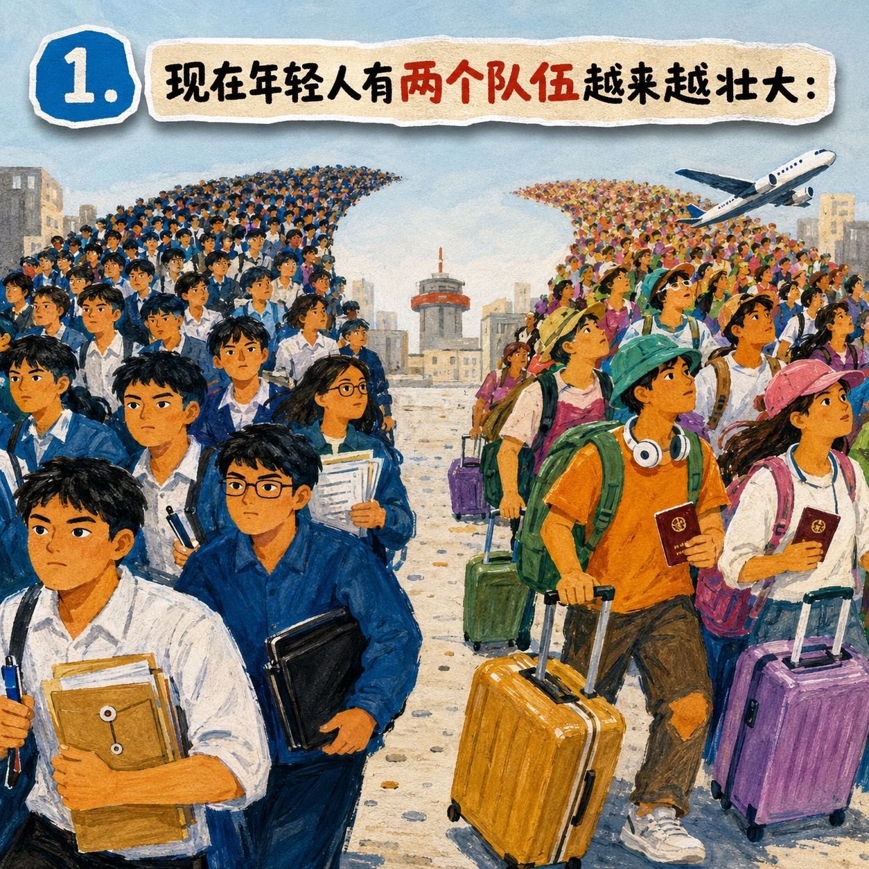 考公务员大队 vs 考雅思出国大军
历史的垃圾时间可能会比想象得漫长
普通人对抗不了大时代、大周期
有备无患吧:
1、躺平
2、尽量躺平
3