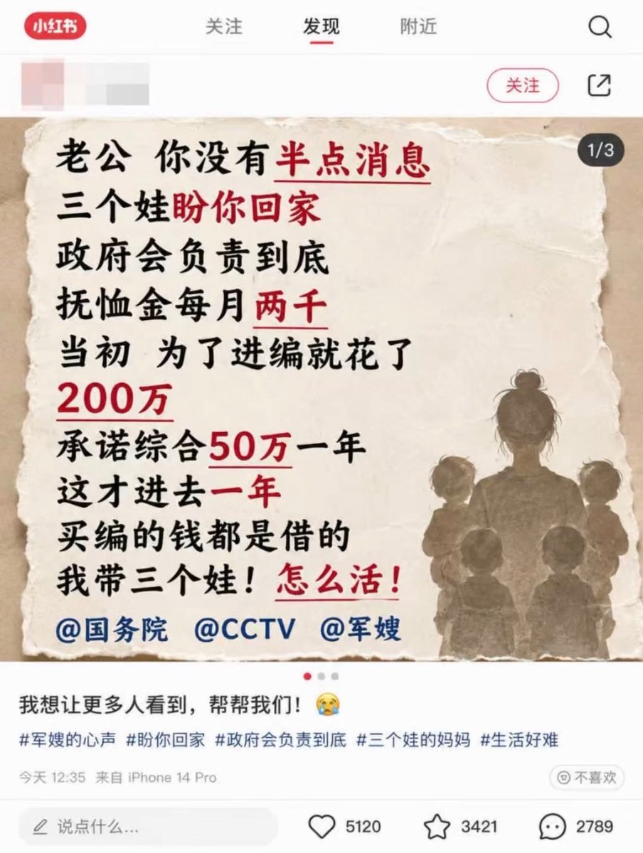 丈夫失联独自带三个孩子,称当初“花200万进编