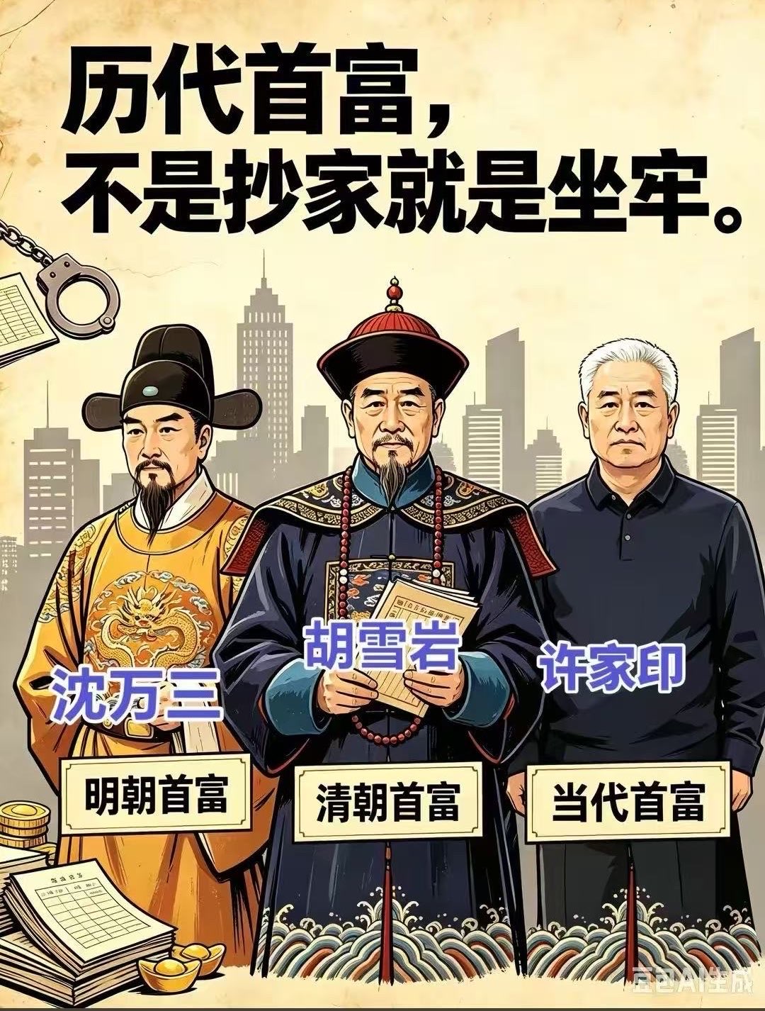 几朝曾经首富的悲惨下场。